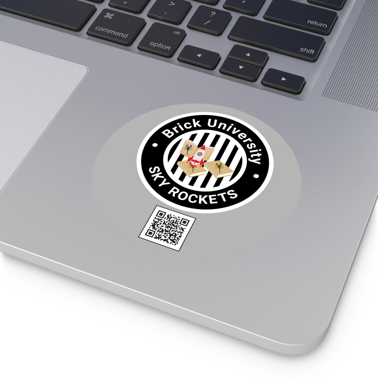 Brick University (Black Design) Round Vinyl Stickers
