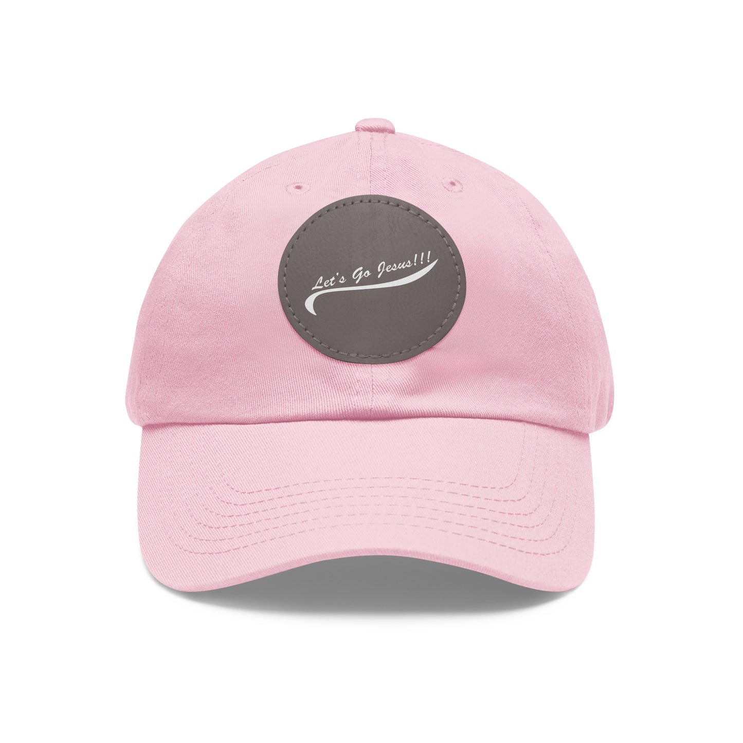 Let's Go Jesus - Hat with Leather Patch (Round)