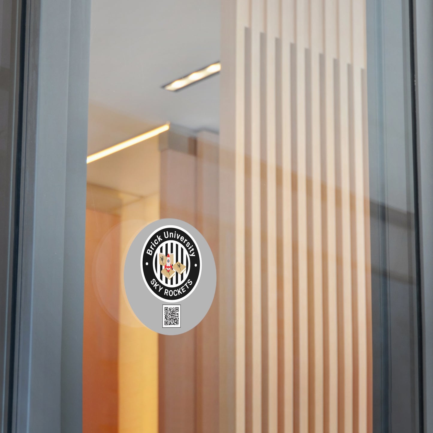 Brick University (Black Design) Round Vinyl Stickers