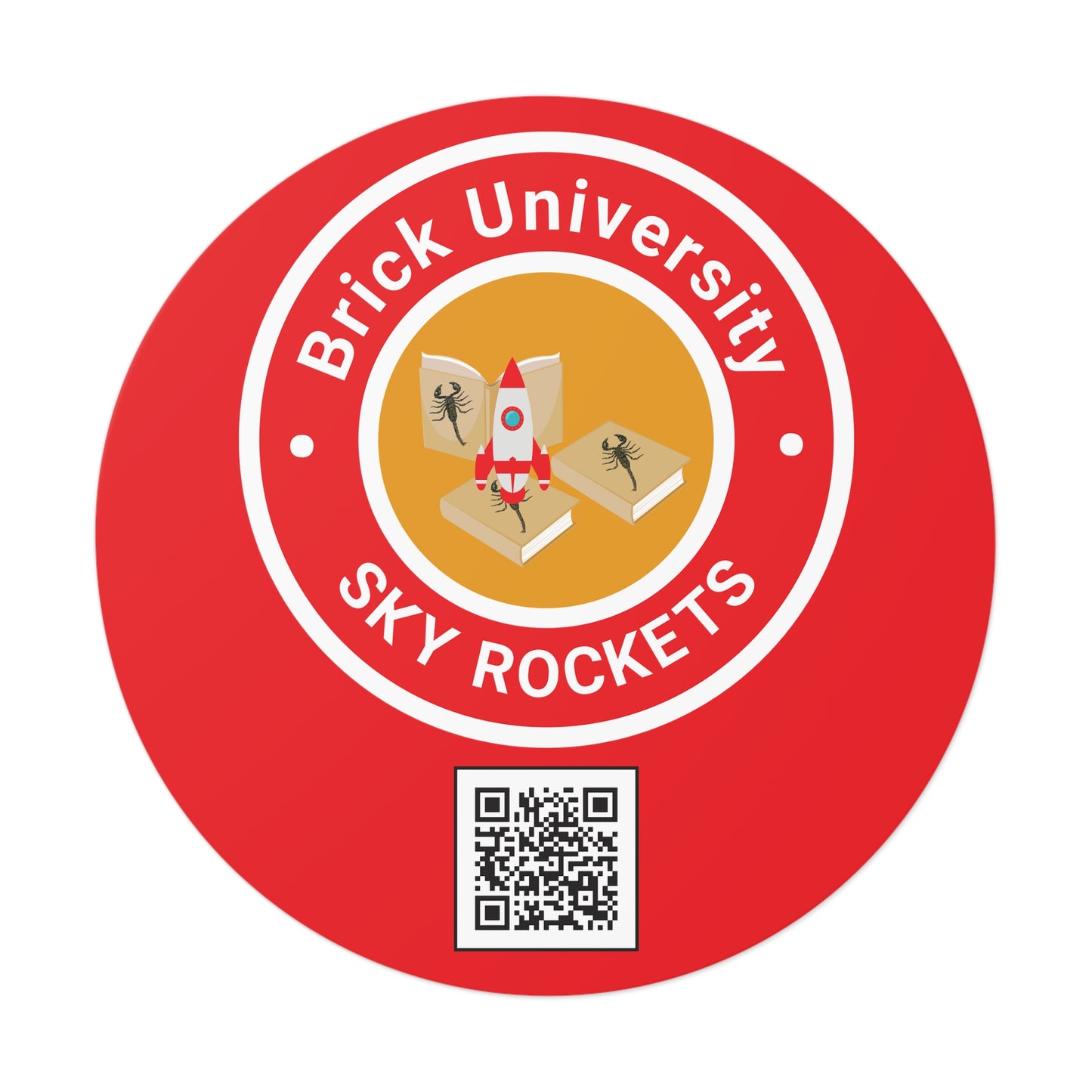Brick University Round Vinyl Stickers