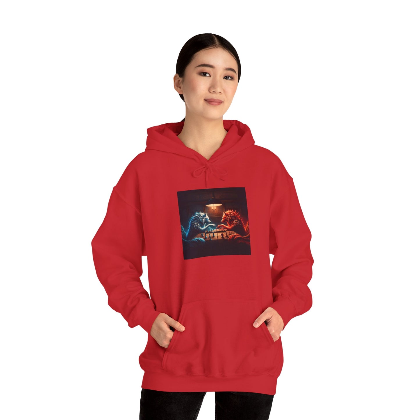 Wolves Playing Chess - Unisex Heavy Blend™ Hooded Sweatshirt