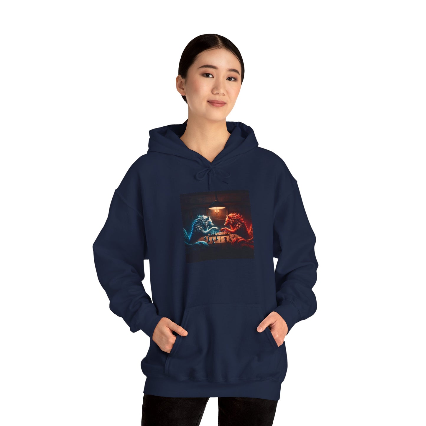 Wolves Playing Chess - Unisex Heavy Blend™ Hooded Sweatshirt