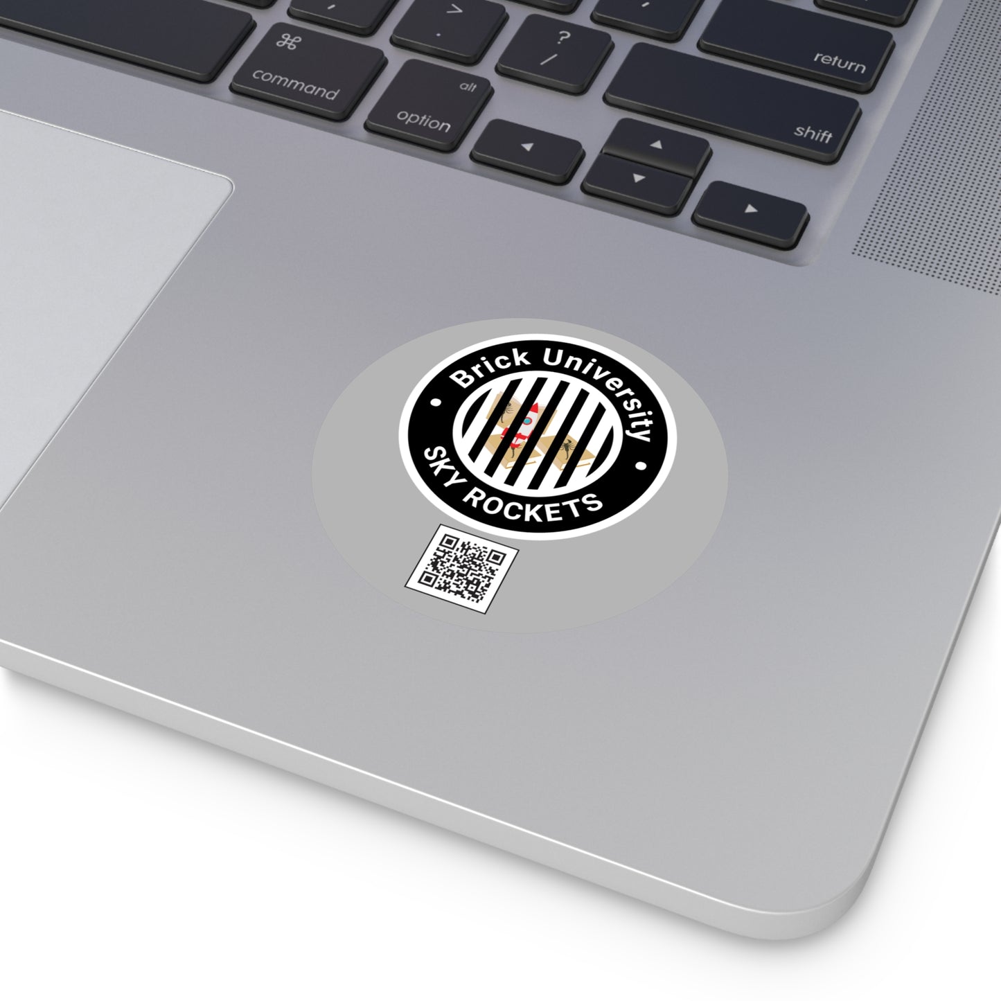 Brick University (Black Design Behind Bars) Round Vinyl Stickers