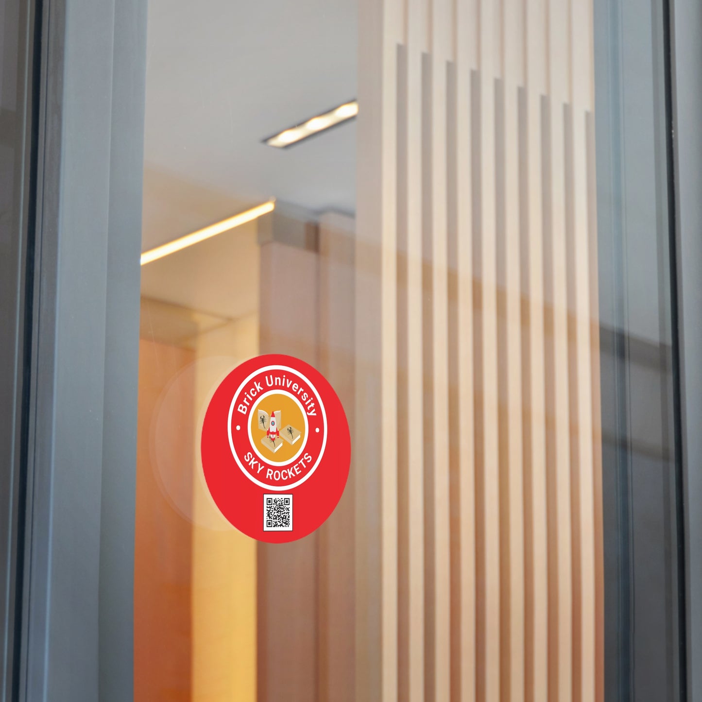 Brick University Round Vinyl Stickers
