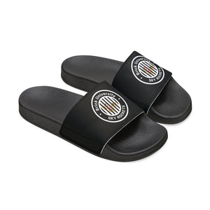 Brick University (Black Design Behind Bars) - Women's Slide Sandals