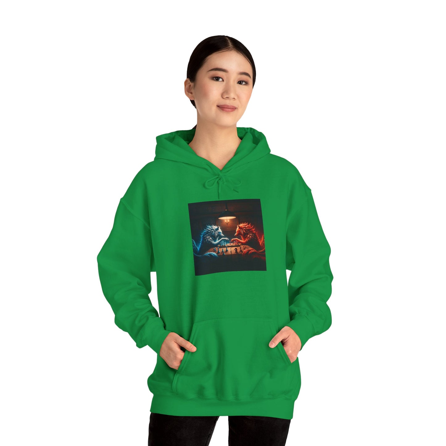 Wolves Playing Chess - Unisex Heavy Blend™ Hooded Sweatshirt
