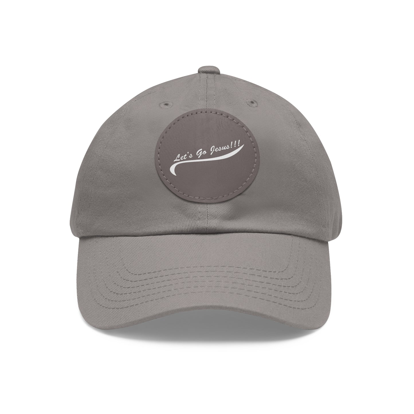 Let's Go Jesus - Hat with Leather Patch (Round)