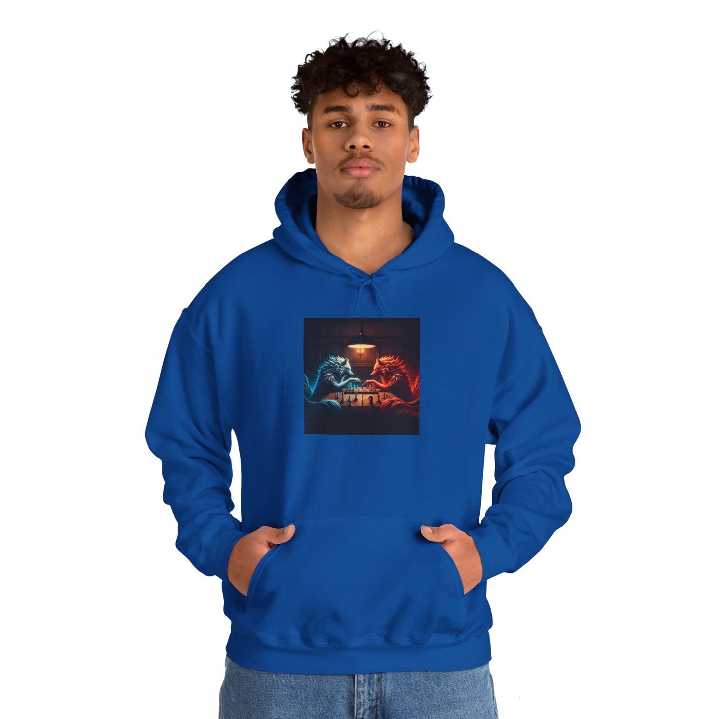 Wolves Playing Chess - Unisex Heavy Blend™ Hooded Sweatshirt