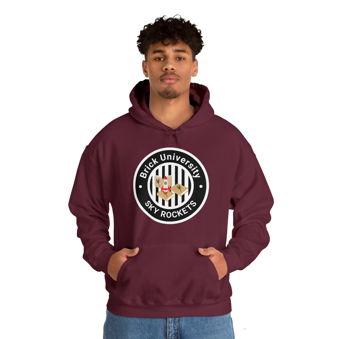 Brick University (Black Design) - Unisex Heavy Blend™ Hooded Sweatshirt