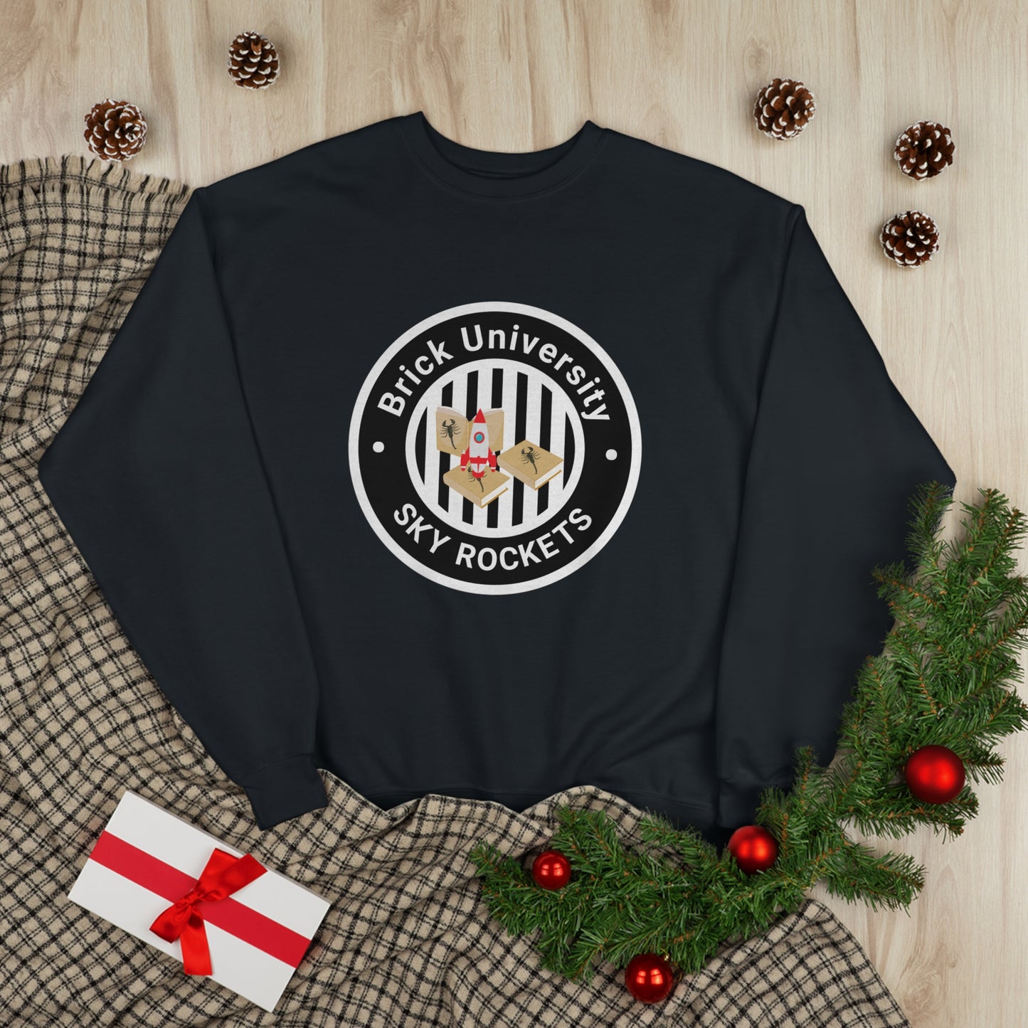 Brick University (Black Design) - Unisex EcoSmart® Crewneck Sweatshirt