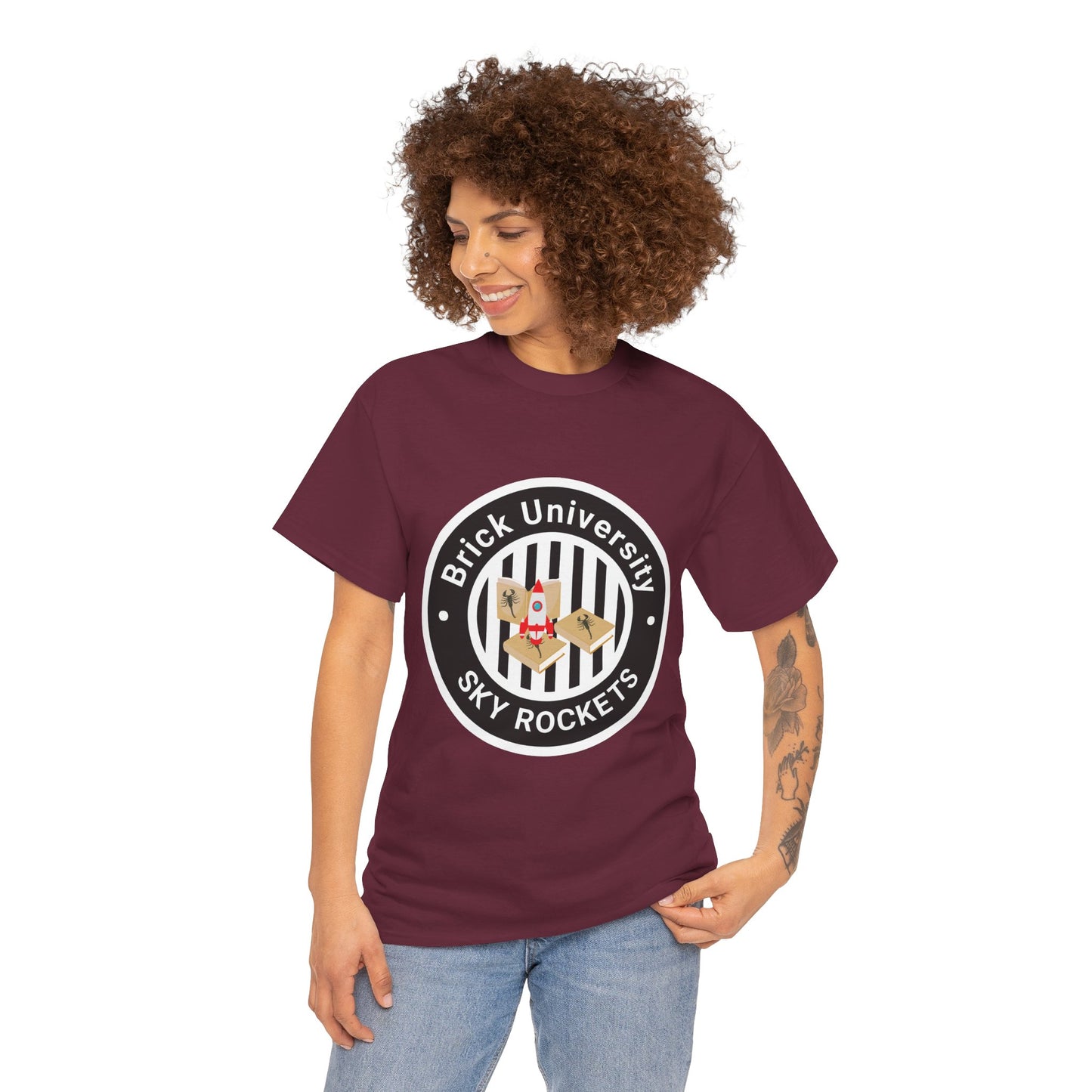 Brick University (Black Design) - Unisex Heavy Cotton Tee
