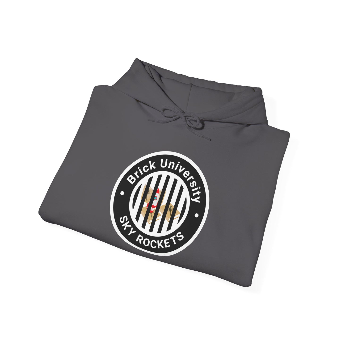 Brick University (Black Design Behind Bars) - Unisex Heavy Blend™ Hooded Sweatshirt