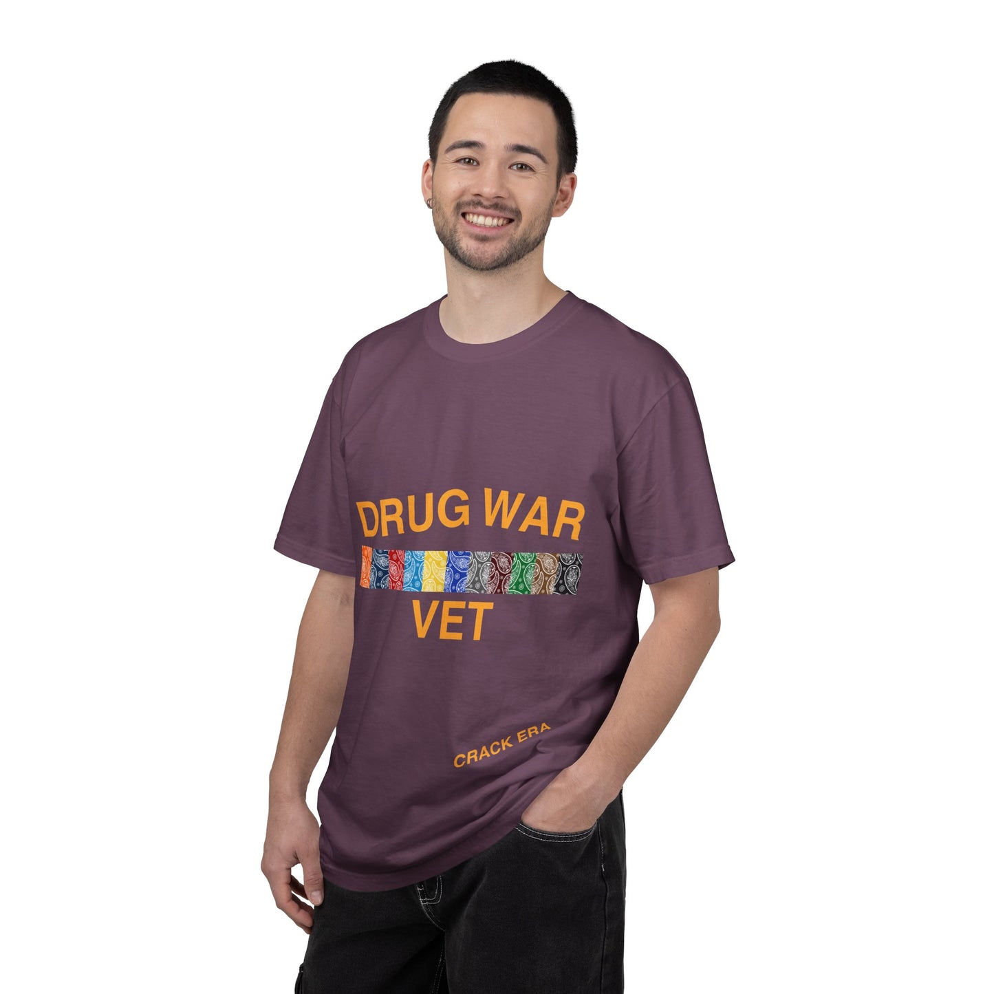 Drug War Vet T-Shirt – 'Crack Era' Retro Patch Graphic Tee