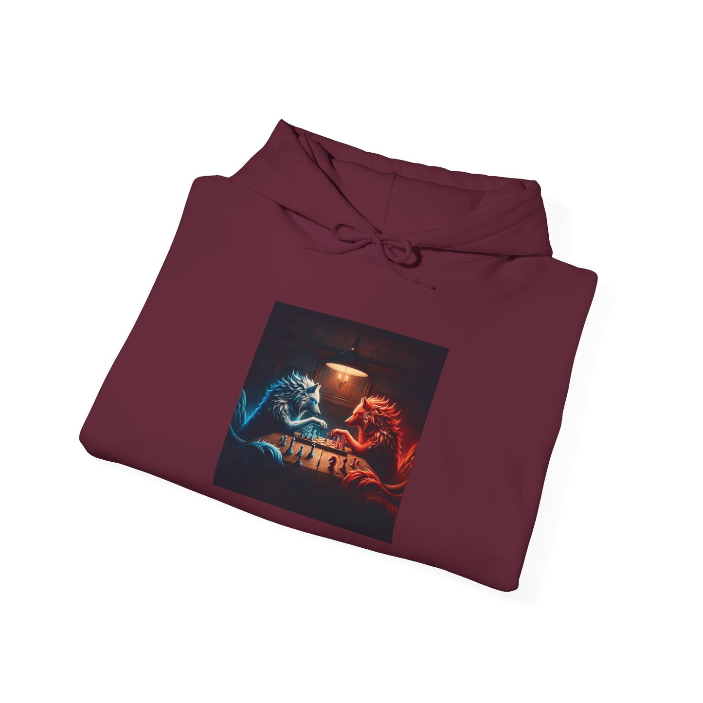 Wolves Playing Chess - Unisex Heavy Blend™ Hooded Sweatshirt