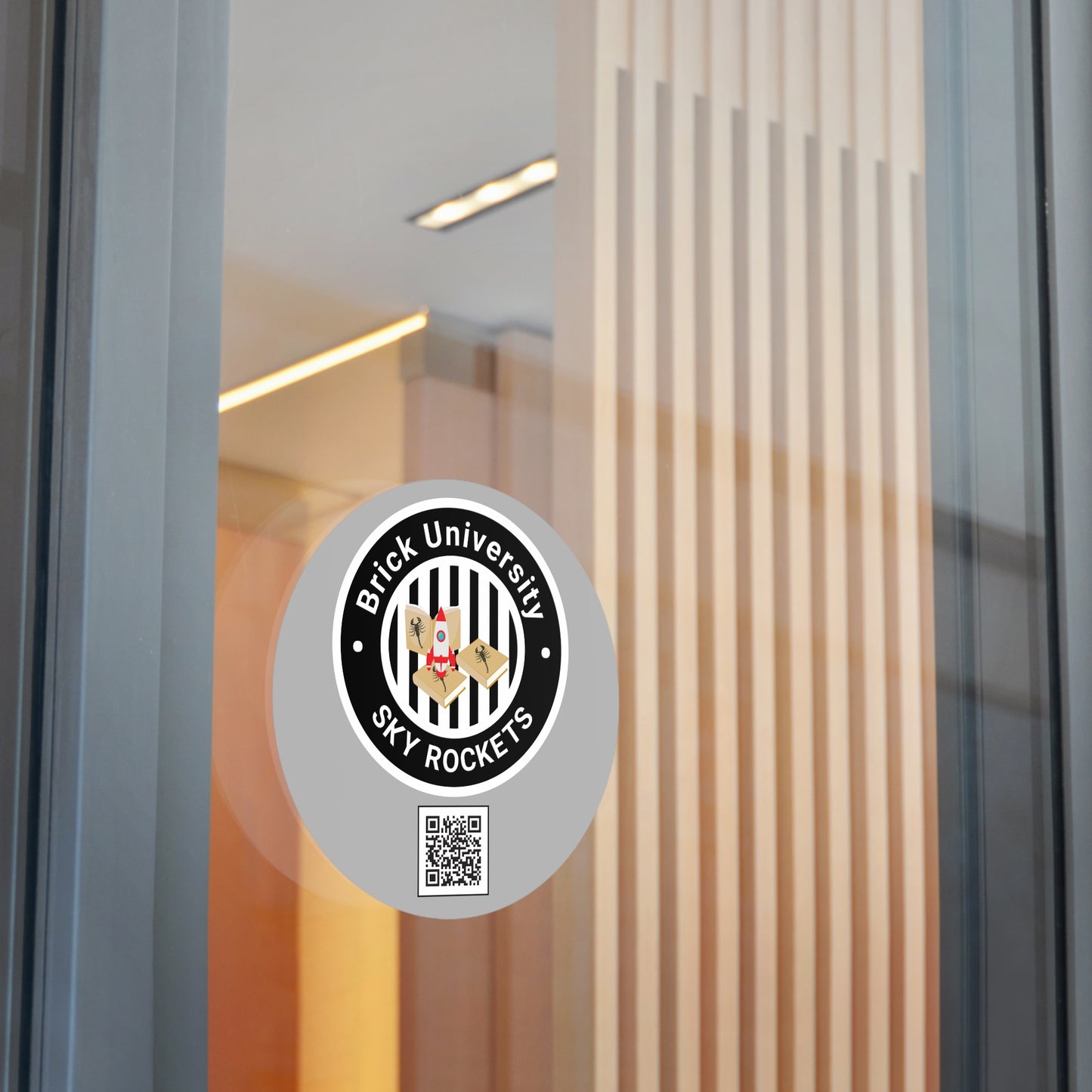 Brick University (Black Design) Round Vinyl Stickers