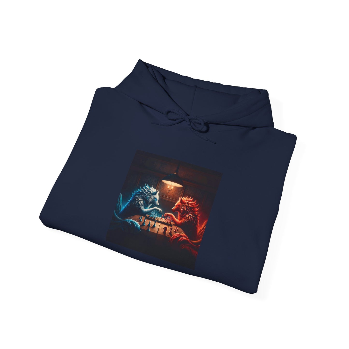 Wolves Playing Chess - Unisex Heavy Blend™ Hooded Sweatshirt