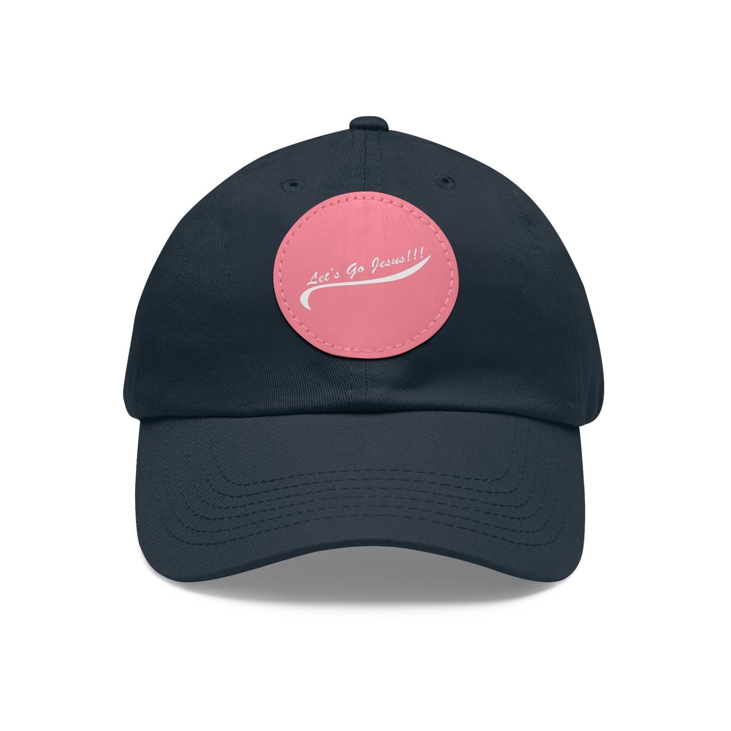 Let's Go Jesus - Hat with Leather Patch (Round)