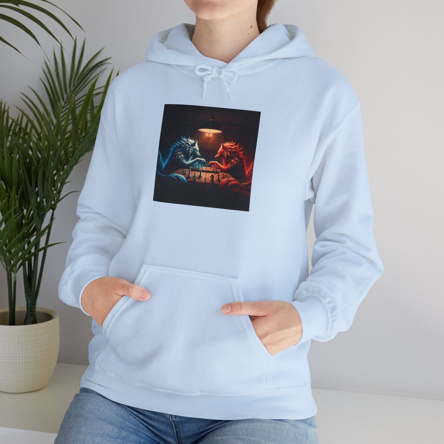 Wolves Playing Chess - Unisex Heavy Blend™ Hooded Sweatshirt