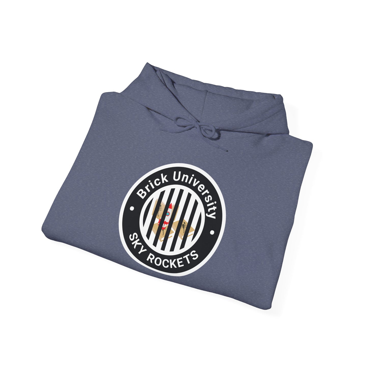 Brick University (Black Design Behind Bars) - Unisex Heavy Blend™ Hooded Sweatshirt