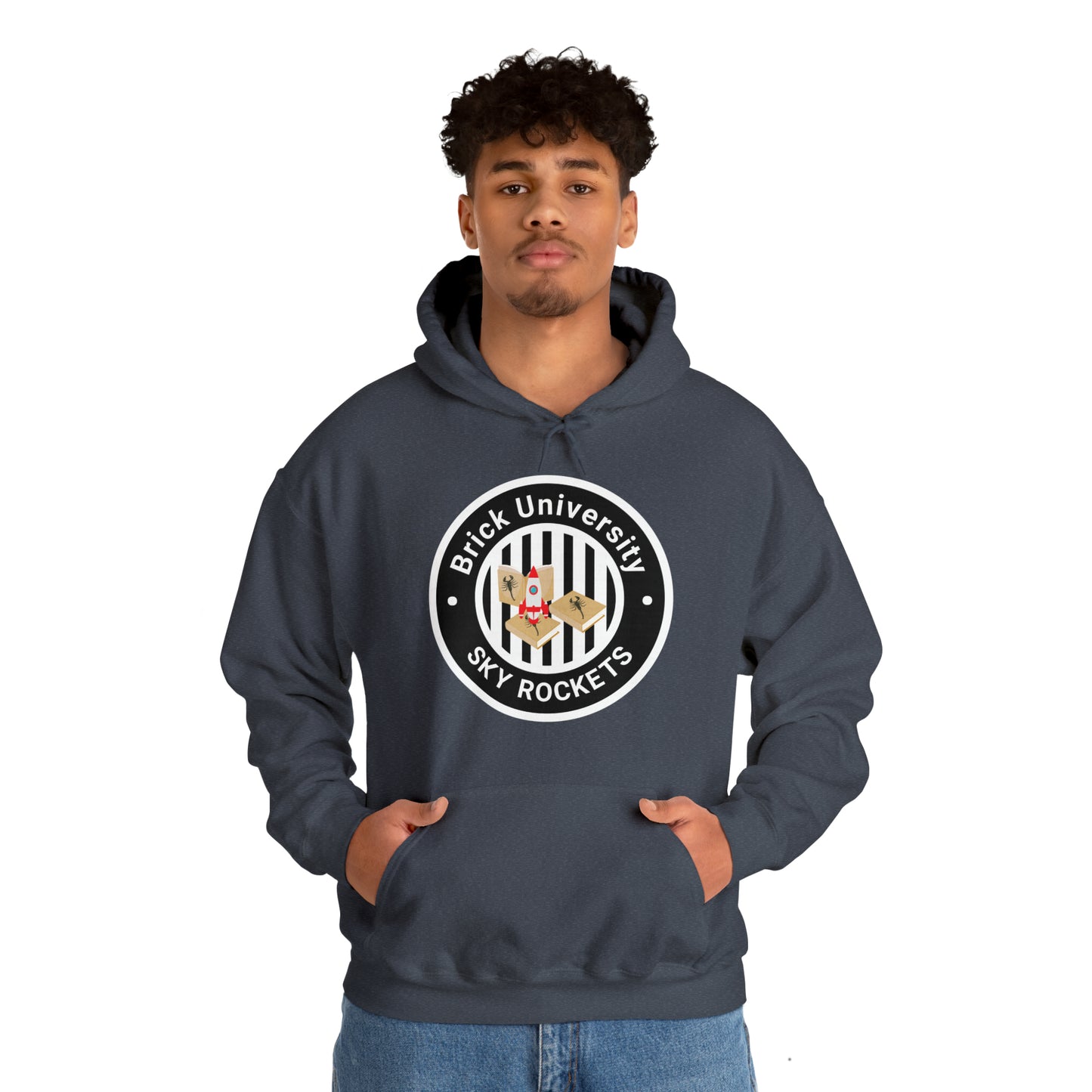 Brick University (Black Design) - Unisex Heavy Blend™ Hooded Sweatshirt