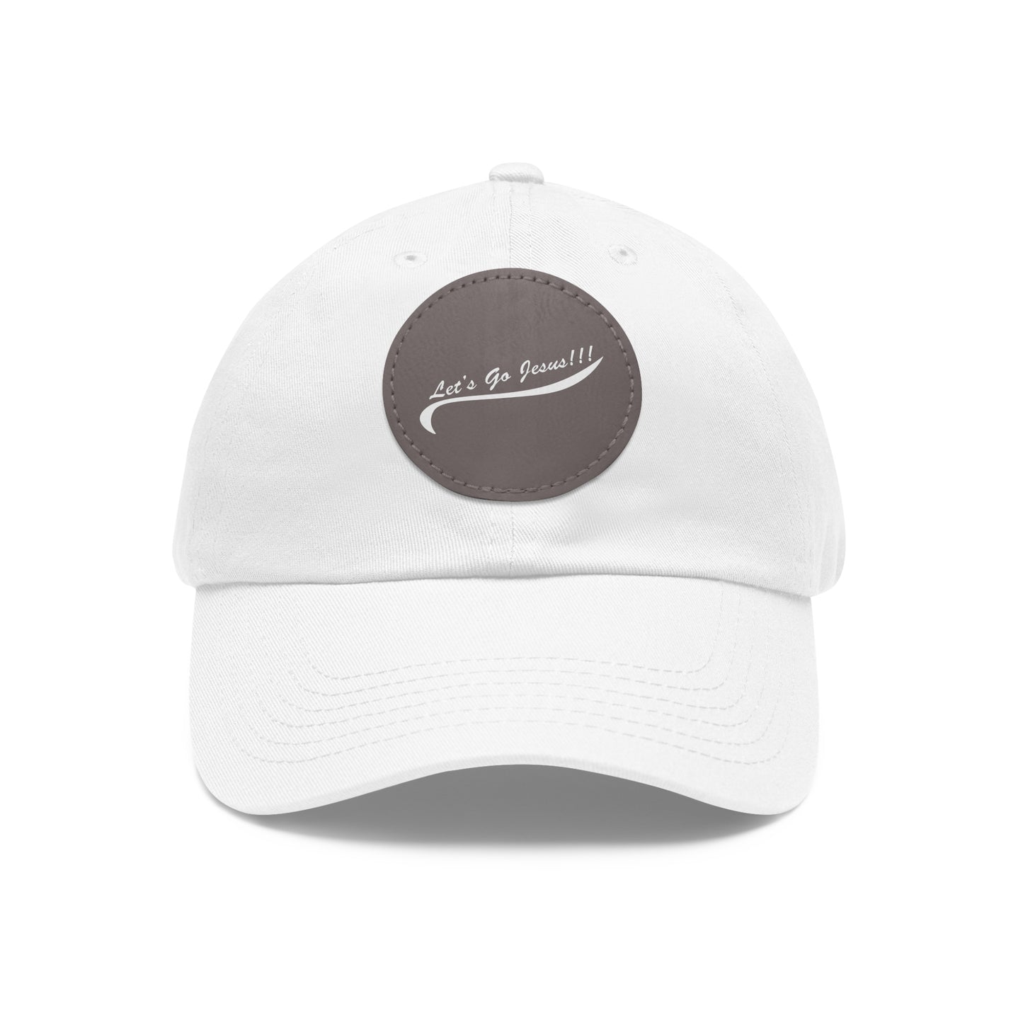 Let's Go Jesus - Hat with Leather Patch (Round)