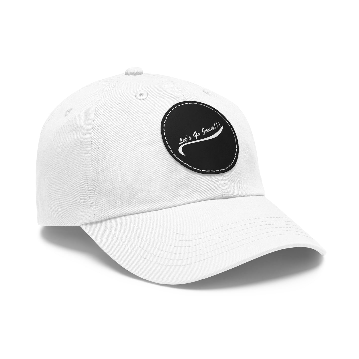 Let's Go Jesus - Hat with Leather Patch (Round)