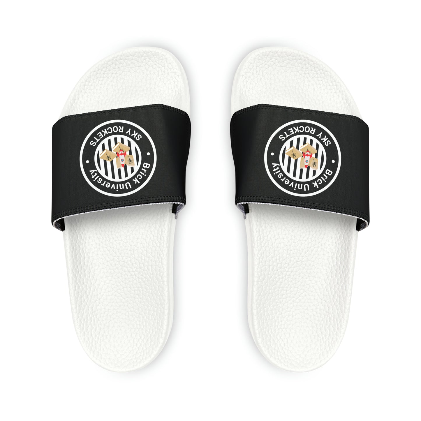 Brick University (Black Design) - Men's Slide Sandals