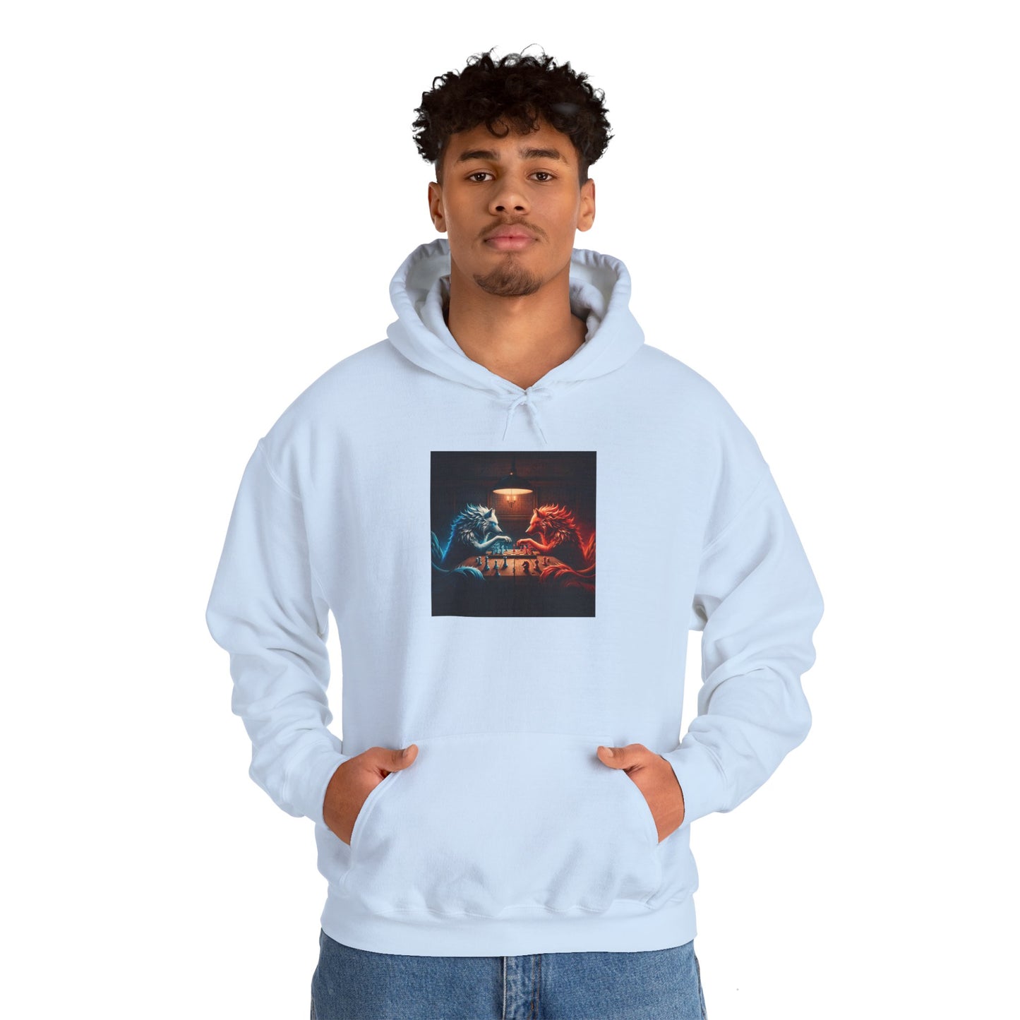 Wolves Playing Chess - Unisex Heavy Blend™ Hooded Sweatshirt