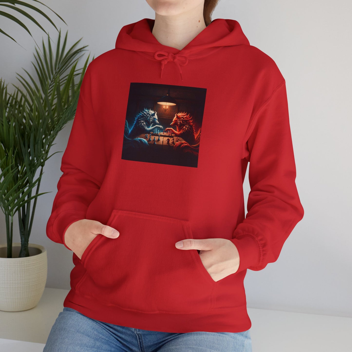 Wolves Playing Chess - Unisex Heavy Blend™ Hooded Sweatshirt