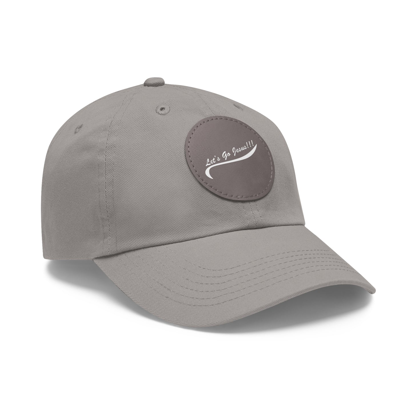 Let's Go Jesus - Hat with Leather Patch (Round)