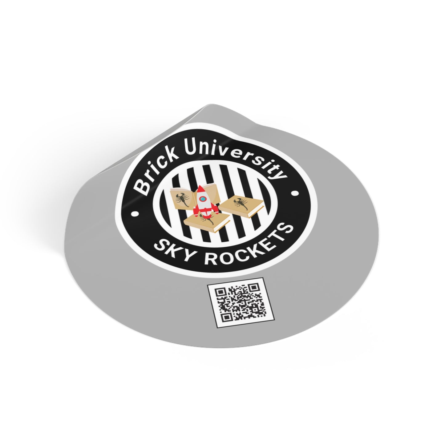 Brick University (Black Design) Round Vinyl Stickers