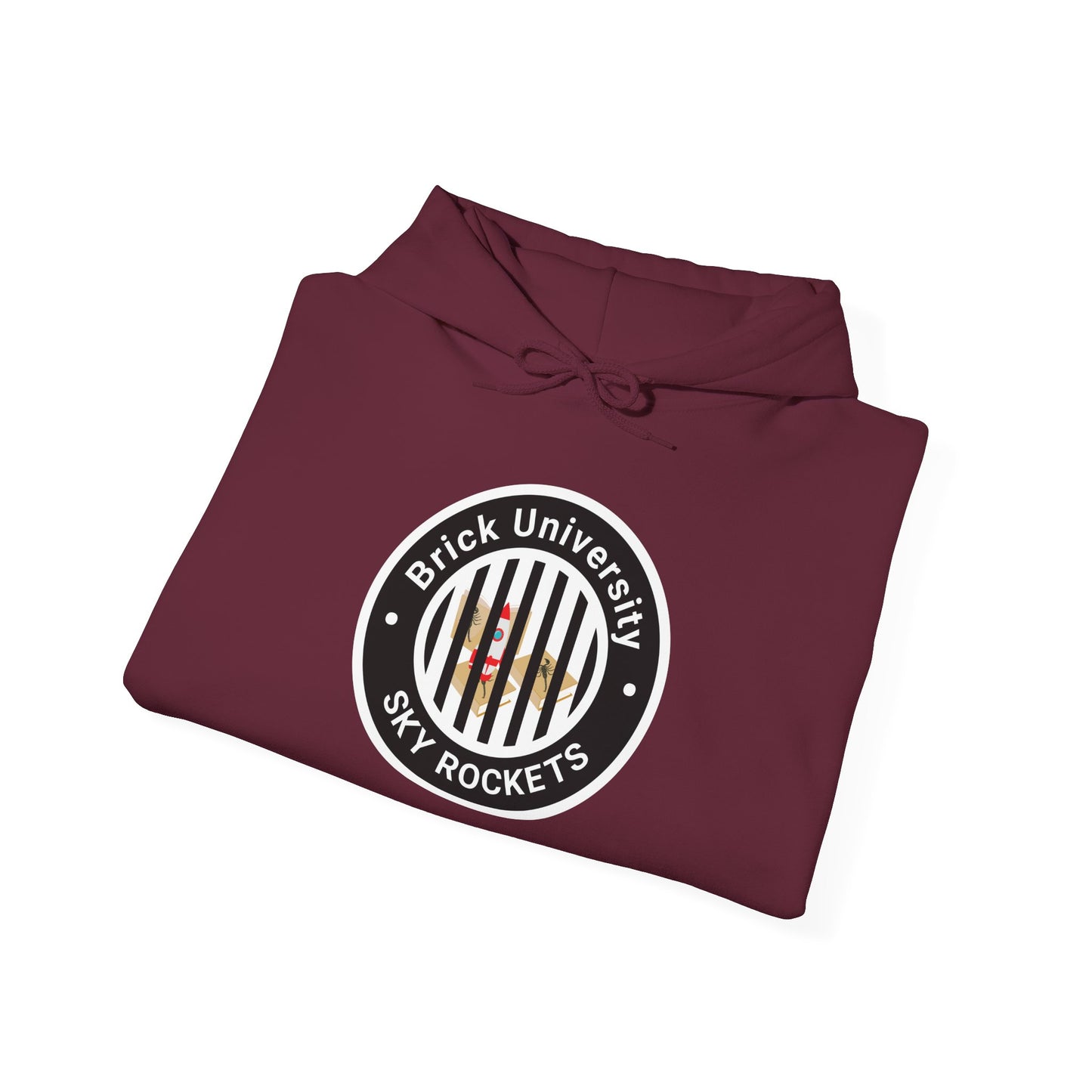 Brick University (Black Design Behind Bars) - Unisex Heavy Blend™ Hooded Sweatshirt