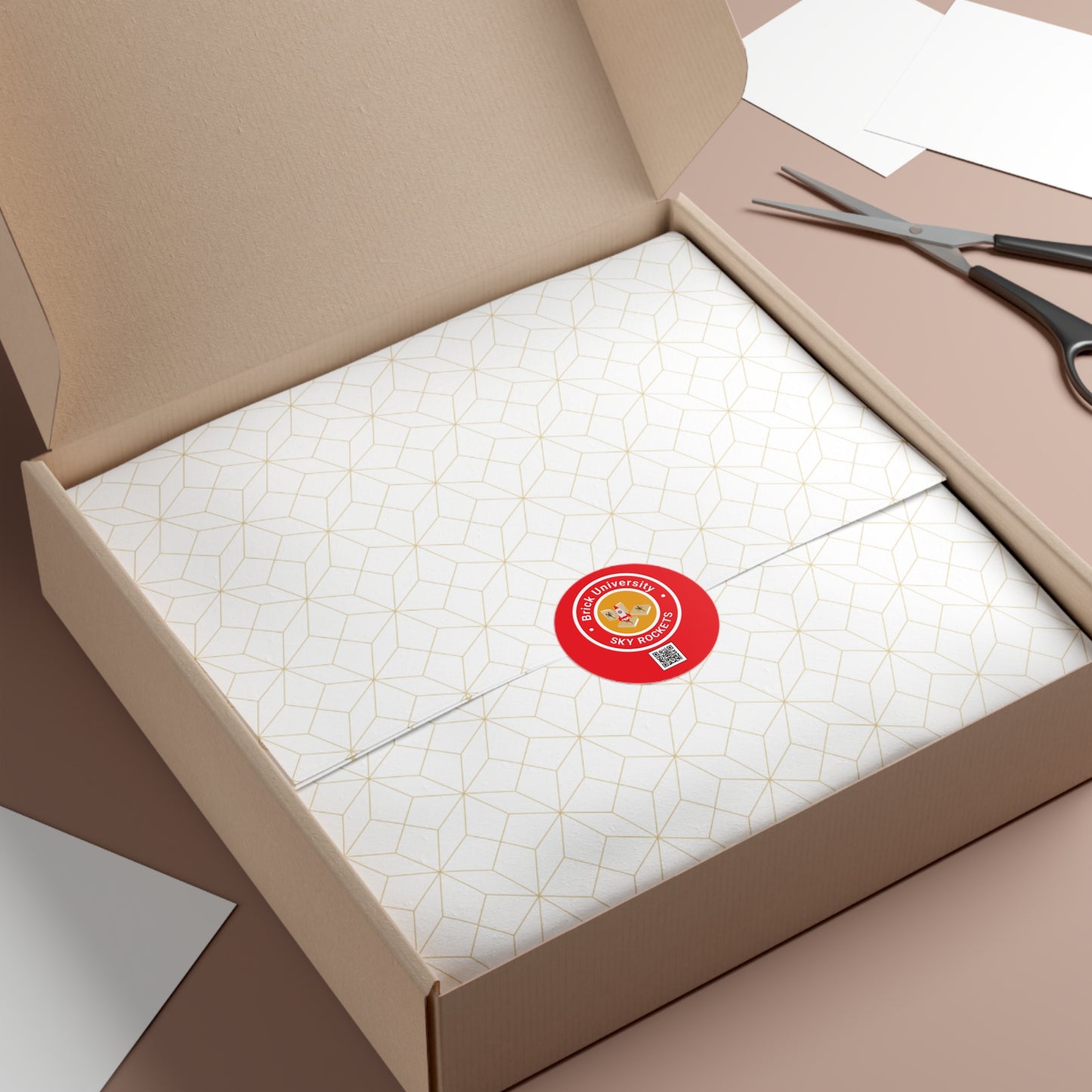 Brick University Round Vinyl Stickers