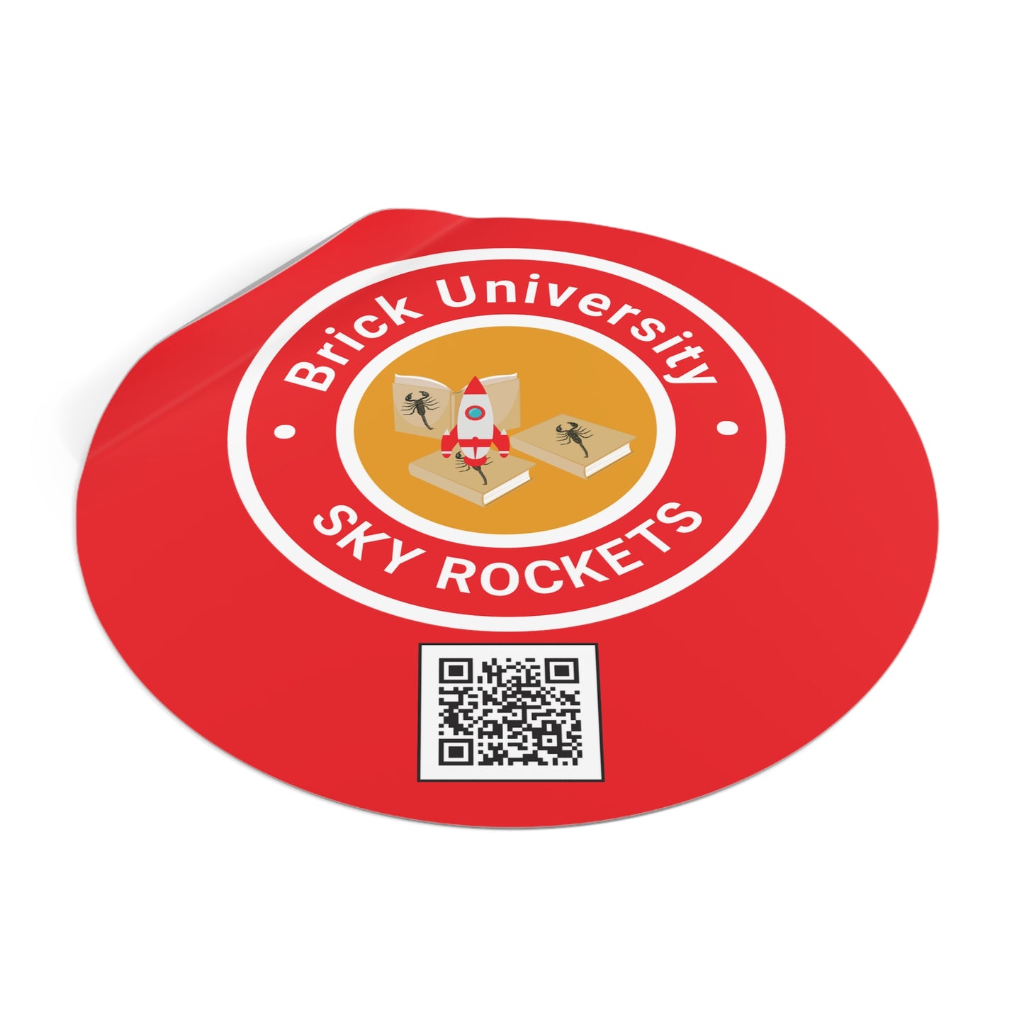 Brick University Round Vinyl Stickers