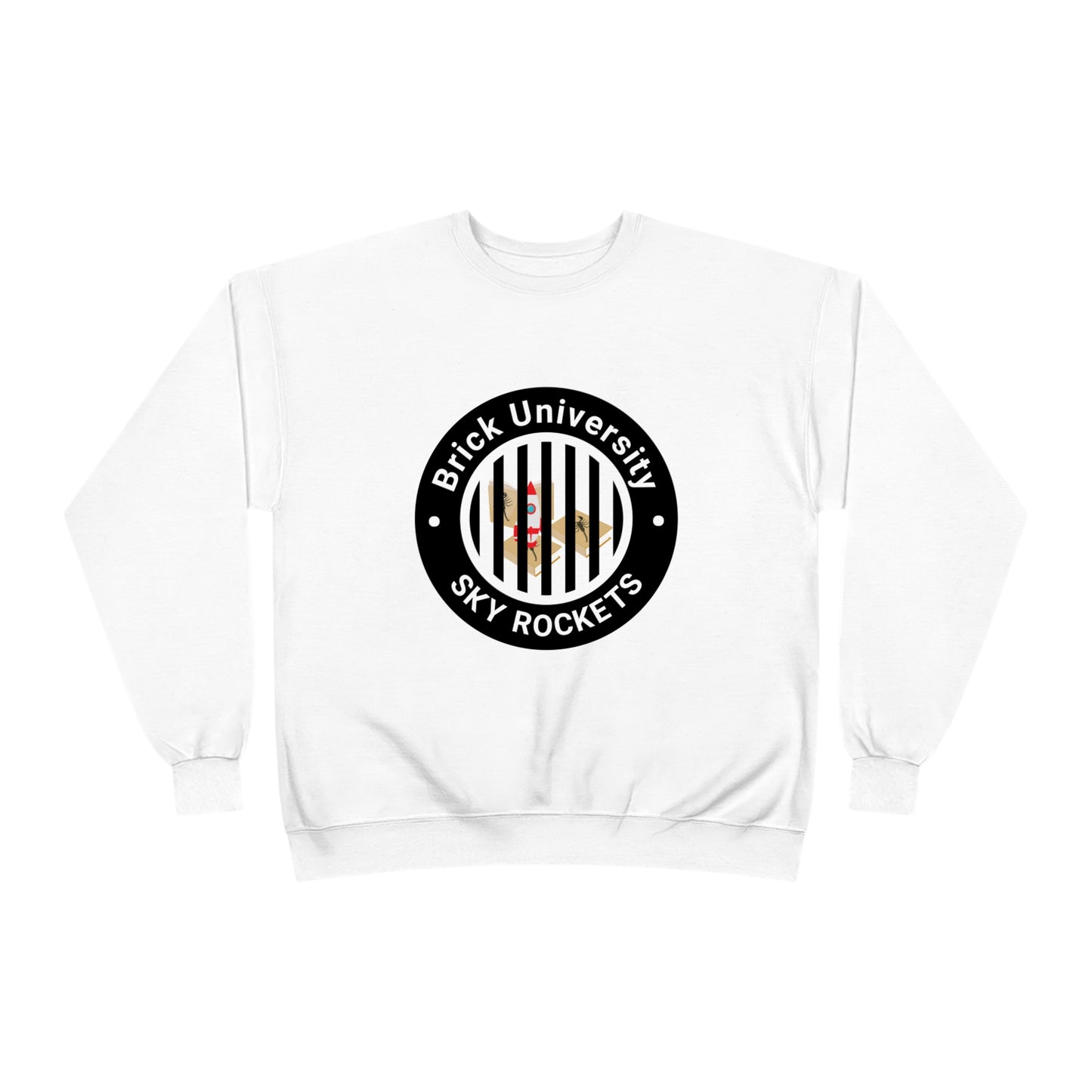 Brick University (Black Design Behind Bars) - Unisex EcoSmart® Crewneck Sweatshirt