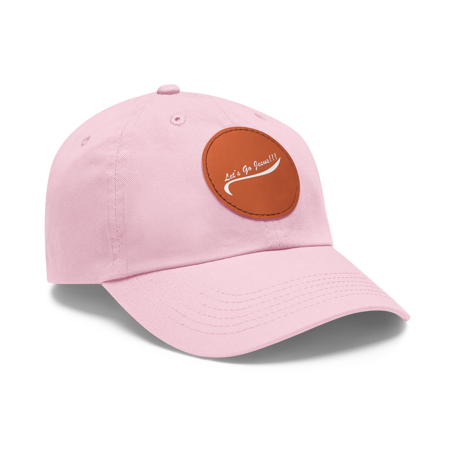 Let's Go Jesus - Hat with Leather Patch (Round)