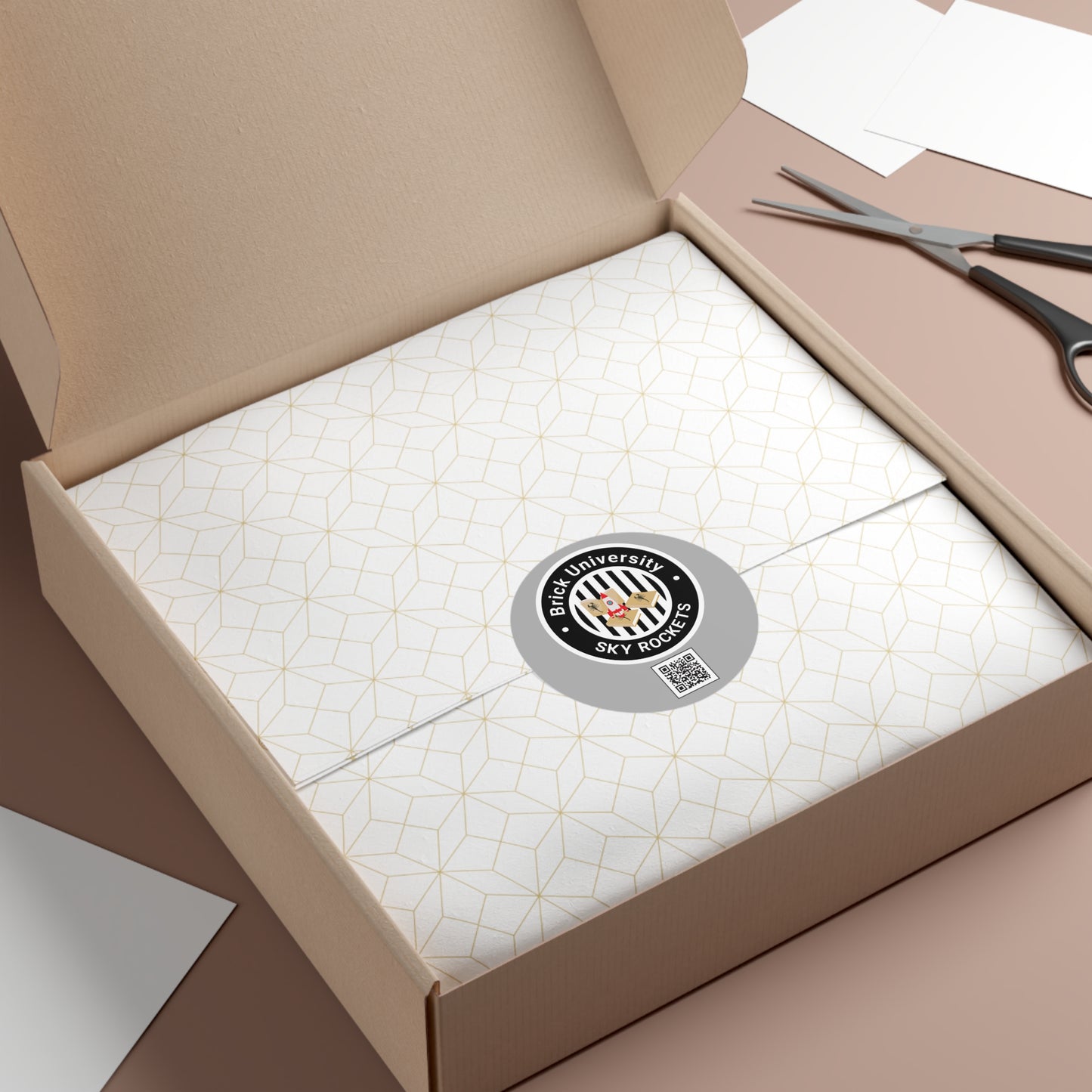 Brick University (Black Design) Round Vinyl Stickers