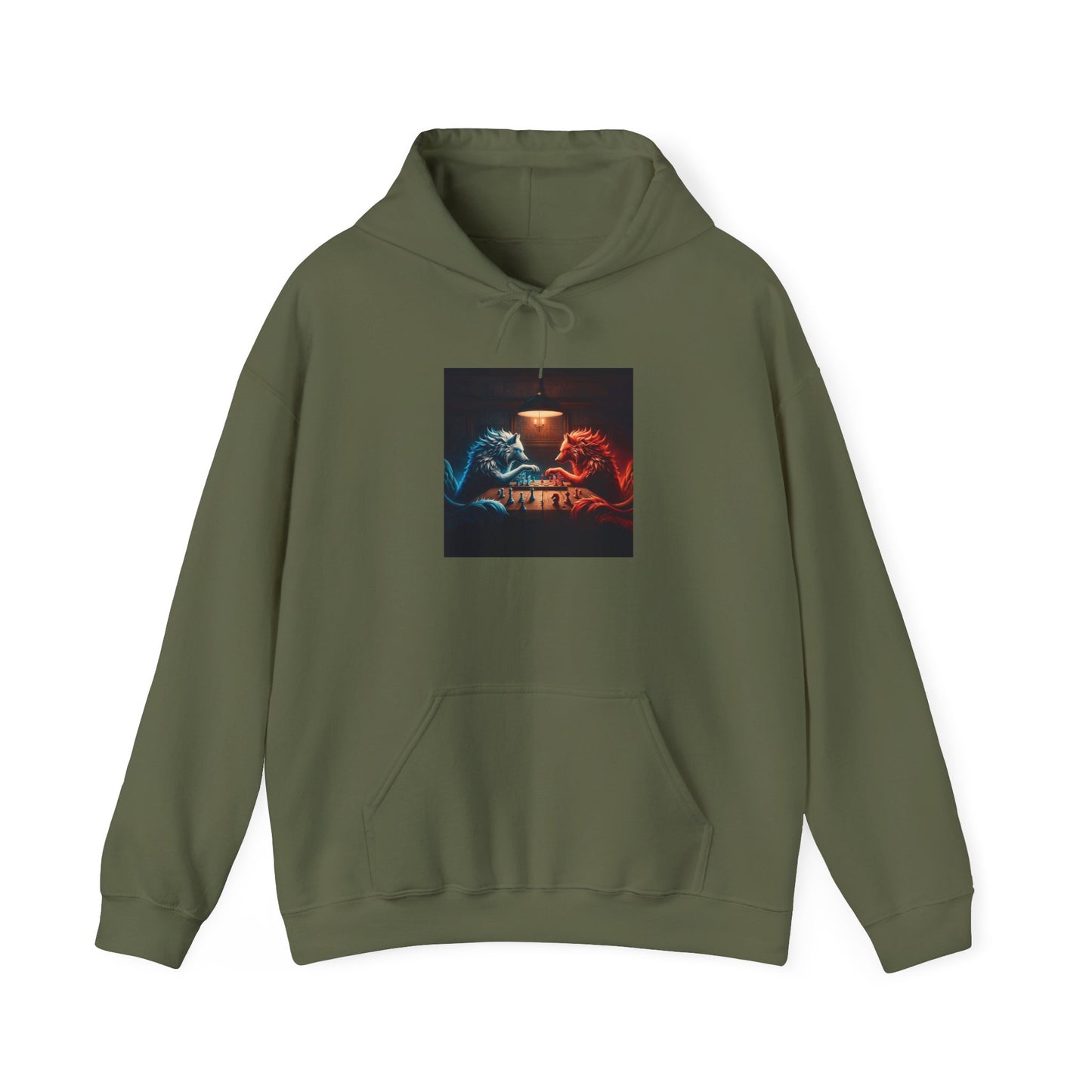 Wolves Playing Chess - Unisex Heavy Blend™ Hooded Sweatshirt
