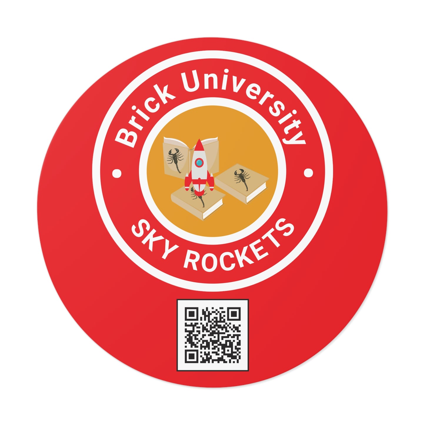 Brick University Round Vinyl Stickers