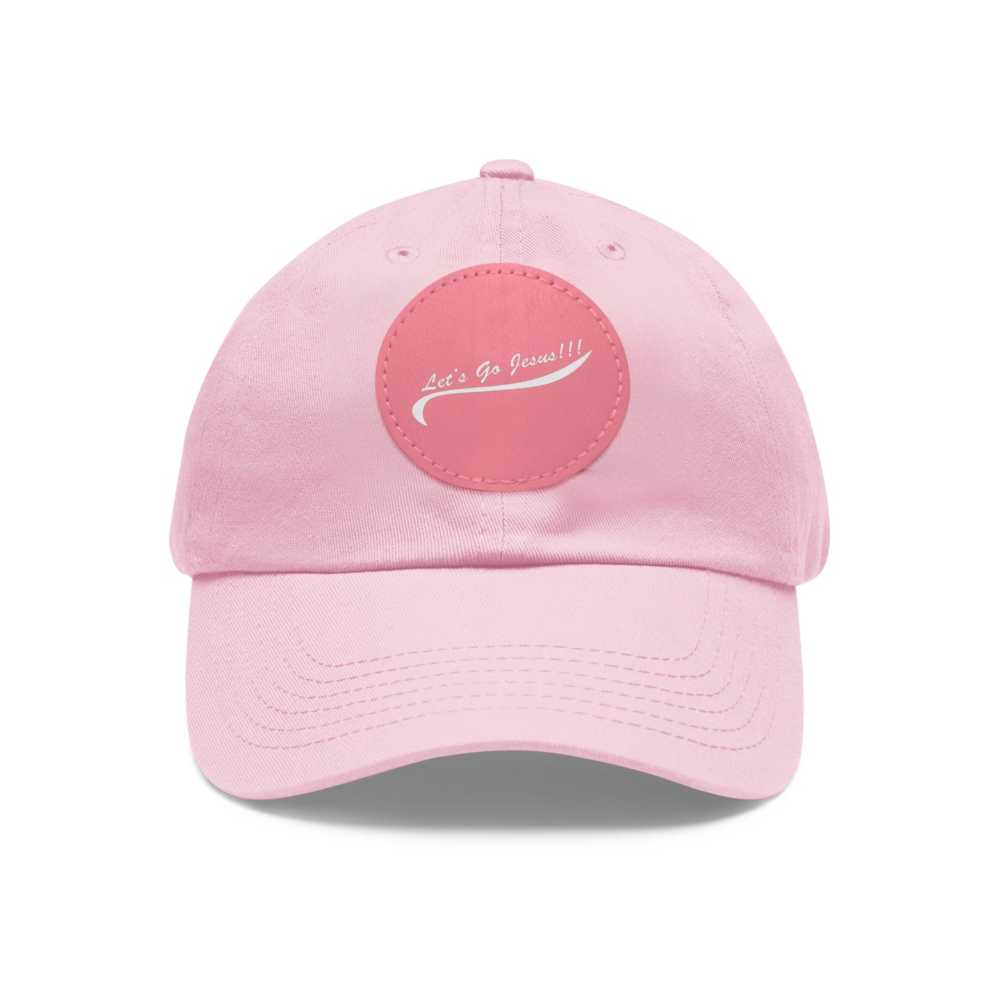 Let's Go Jesus - Hat with Leather Patch (Round)