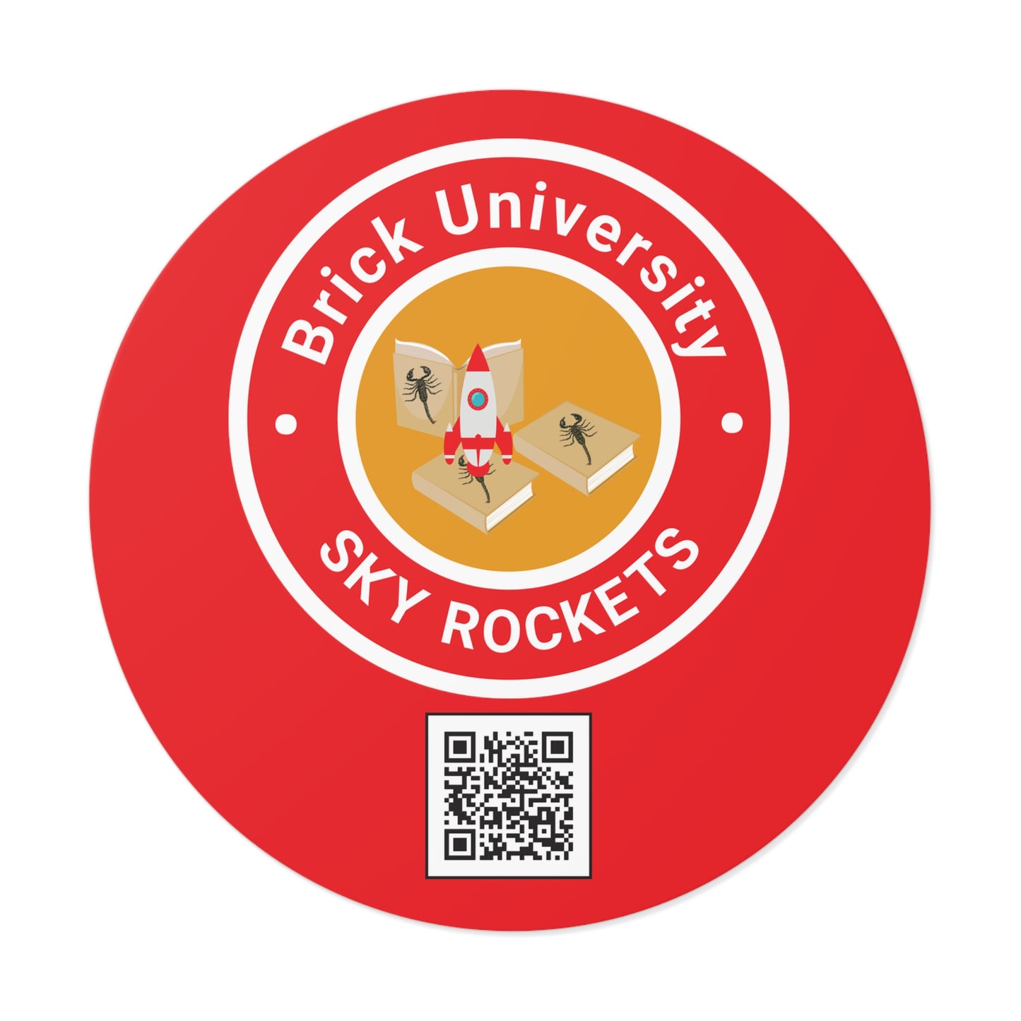 Brick University Round Vinyl Stickers