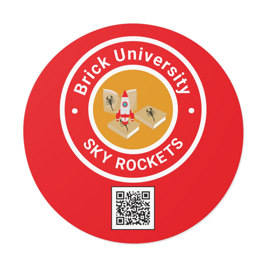 Brick University Round Vinyl Stickers
