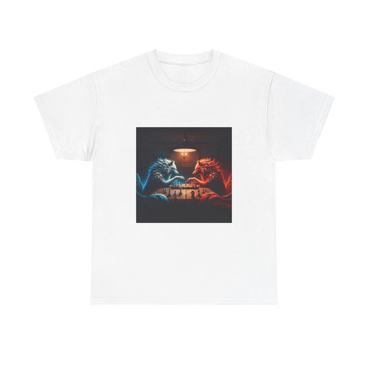 Wolves Playing Chess - Unisex Heavy Cotton Tee