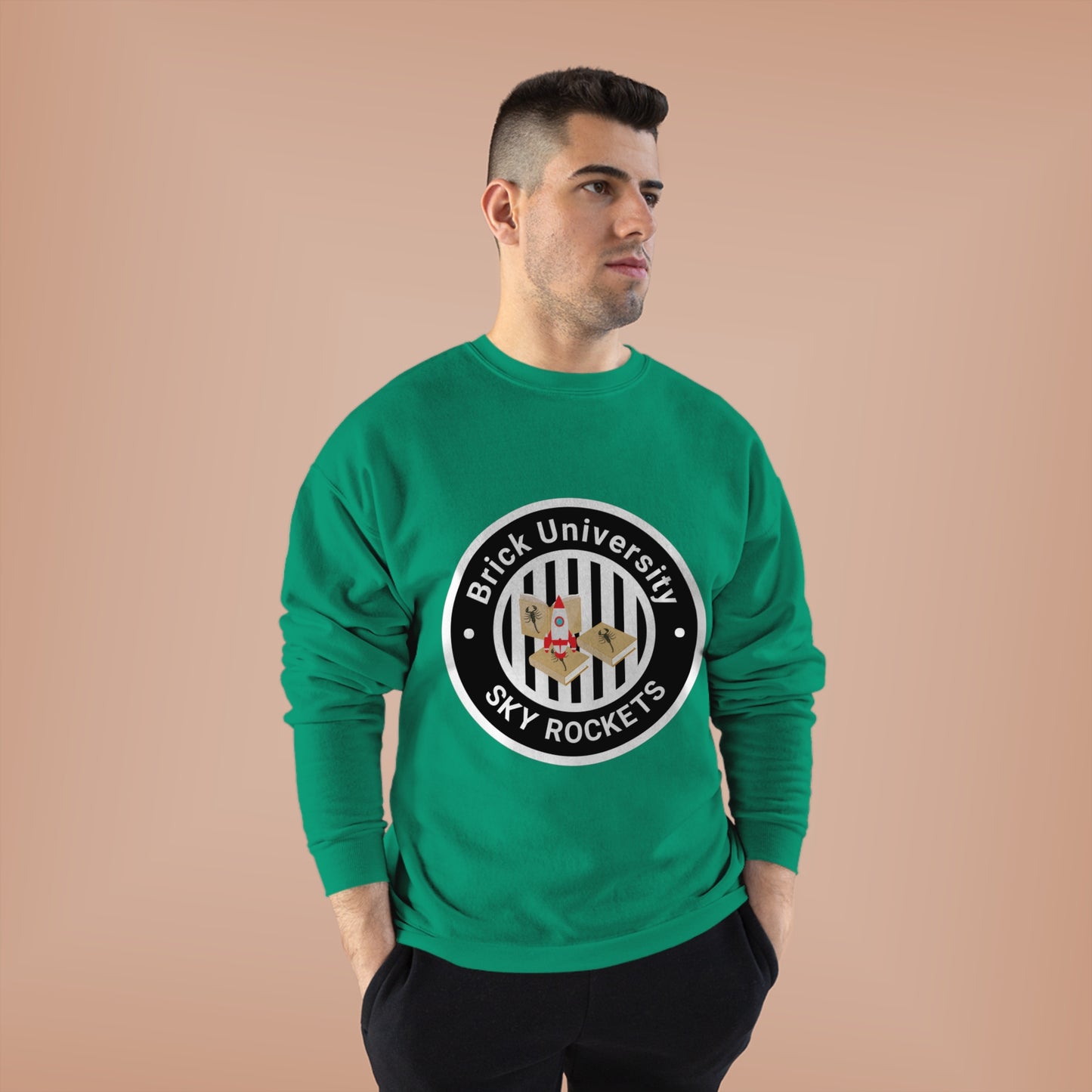 Brick University (Black Design) - Unisex EcoSmart® Crewneck Sweatshirt