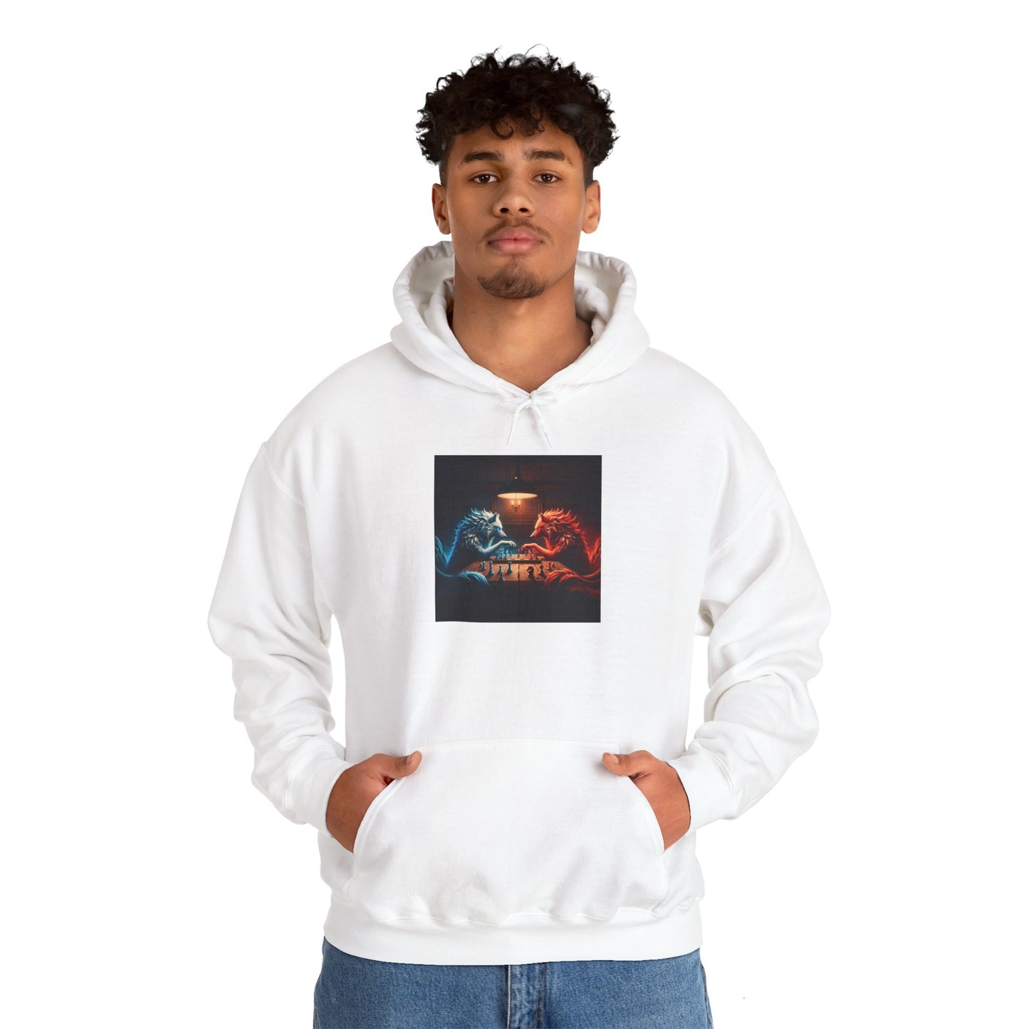 Wolves Playing Chess - Unisex Heavy Blend™ Hooded Sweatshirt