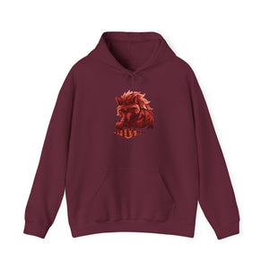 Wolf Playing Chess (Red Team) - Unisex Heavy Blend™ Hooded Sweatshirt
