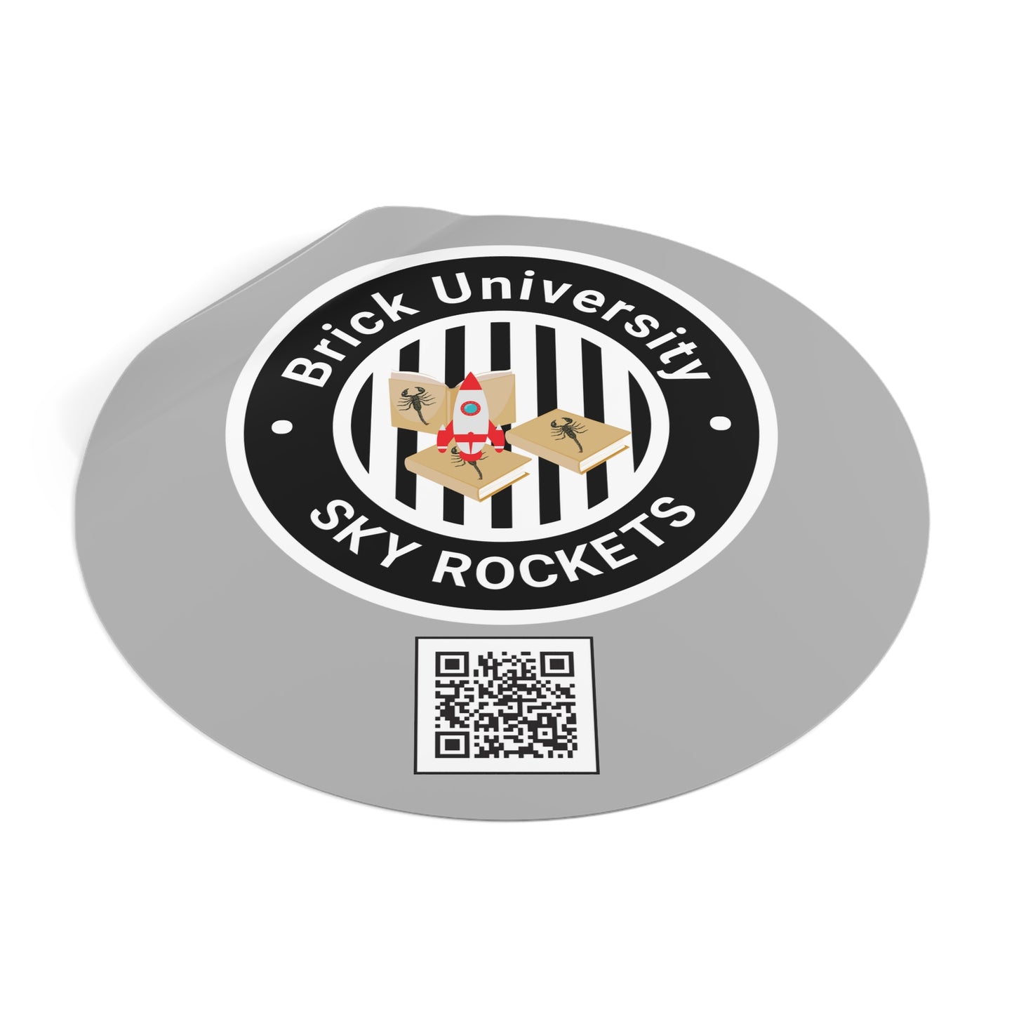 Brick University (Black Design) Round Vinyl Stickers
