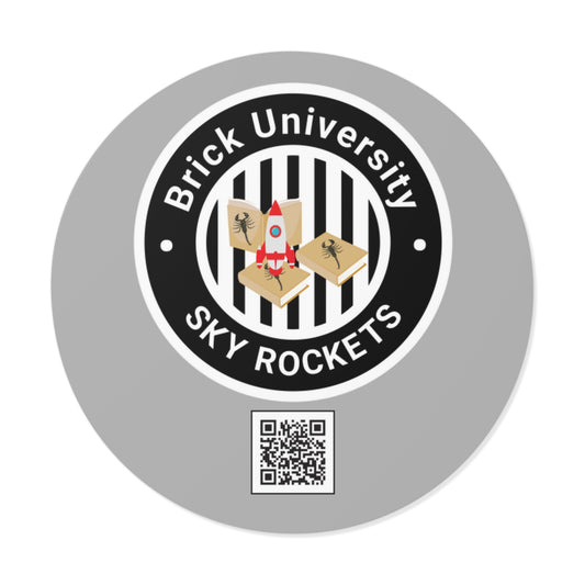 Brick University (Black Design) Round Vinyl Stickers