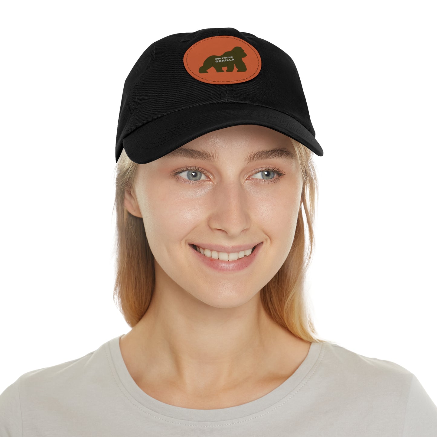 806 Pound Gorilla - Hat with Leather Patch (Round)