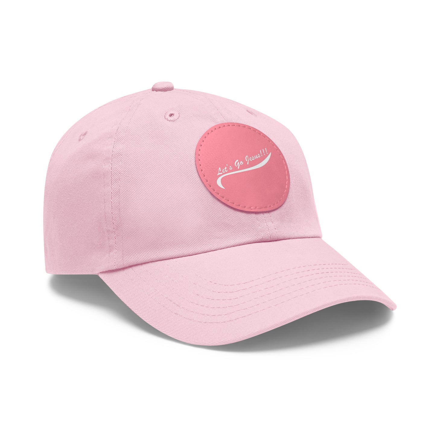 Let's Go Jesus - Hat with Leather Patch (Round)